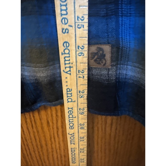 Legendary Whitetails Men's XL‎ Blue Black Plaid Flannel Shirt Corduroy Collar - Picture 4 of 5